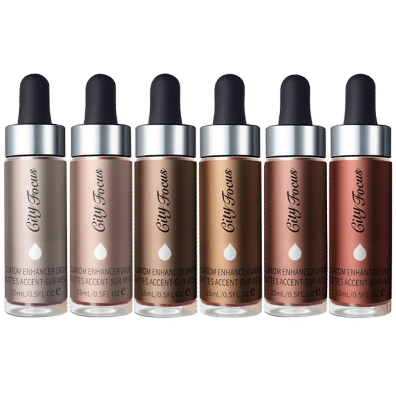 

Women Liquid Highlighter Face Brighten Makeup Glitter Glow Shimmer Bronzer Highlighter Liquid Drops Cosmetics