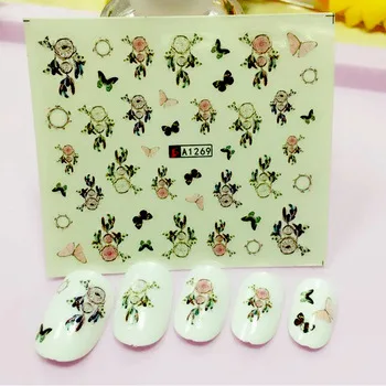 WUF 1 Sheet Optional National Fashion Pattern Water Nail Art Stickers 2017 Decals For Beauty A1269