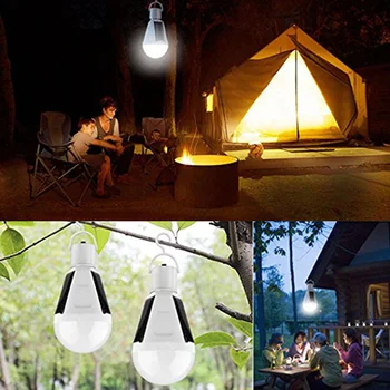 

Charger Emergency Solar lamp Waterproof Outdoor Camp Tent Fishing Travel lights 7W Solar LED Bulb E27 110V 220V