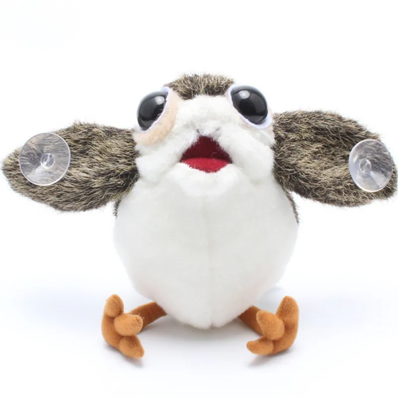 Cute Porg Bird Plush Peluches Toy Car Sucker Funny Porglet Bird Toy Story Elf on The 4