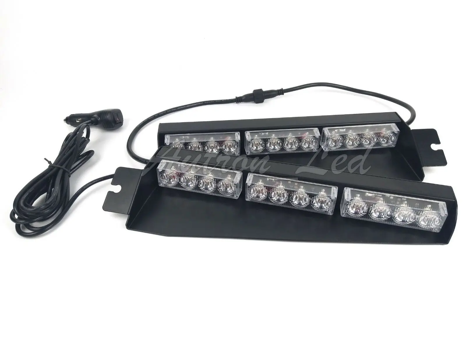 

29" 24W Amber White LED Emergency Warning Visor Dash Deck Split Strobe Light Bar