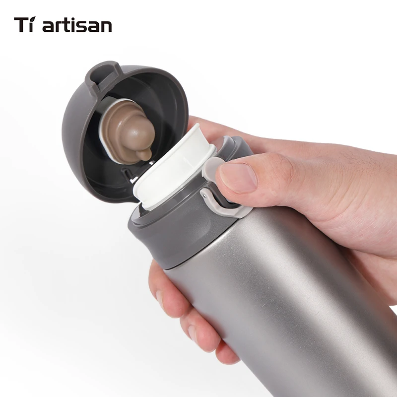 Tiartisan al aire libre de agua doble cubierta anillo pequeño cuello hervidor de agua potable agua 400 ml Ta8396Ti