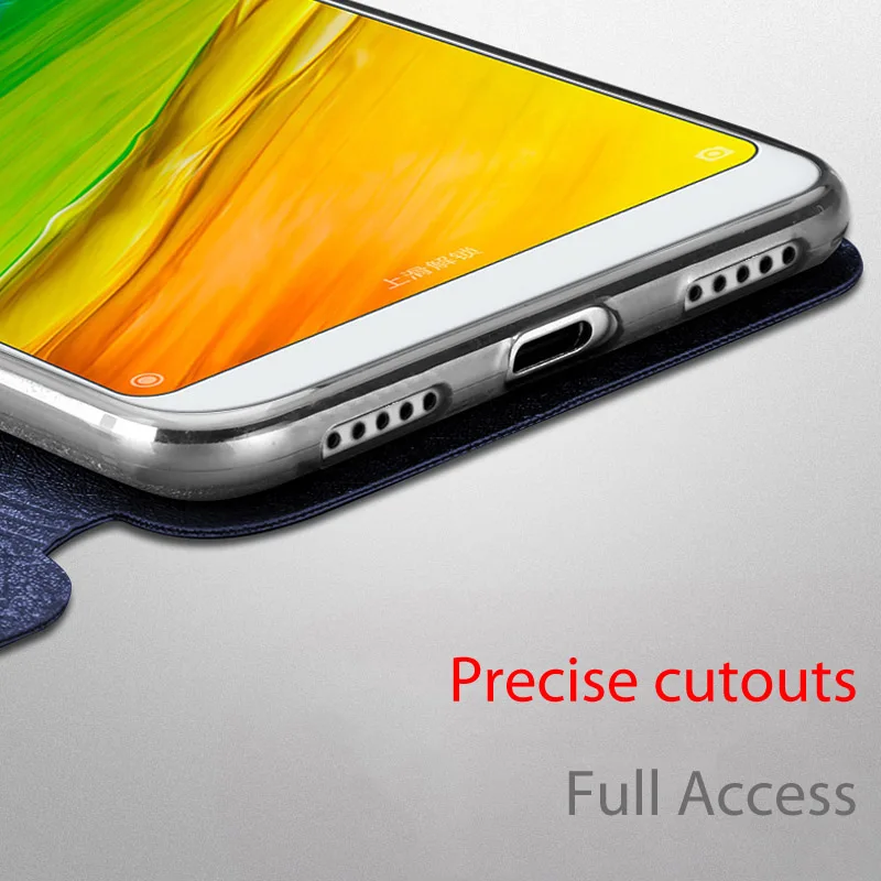 case for xiaomi redmi 5 plus flip case leather stand book PU Mofi luxury soft silicon capa glitter