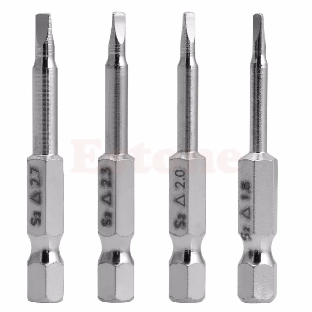 

4Pcs/Set Magnetic Triangle Head Screwdriver Bits S2 Steel 1/4 Hex Shank 50mm