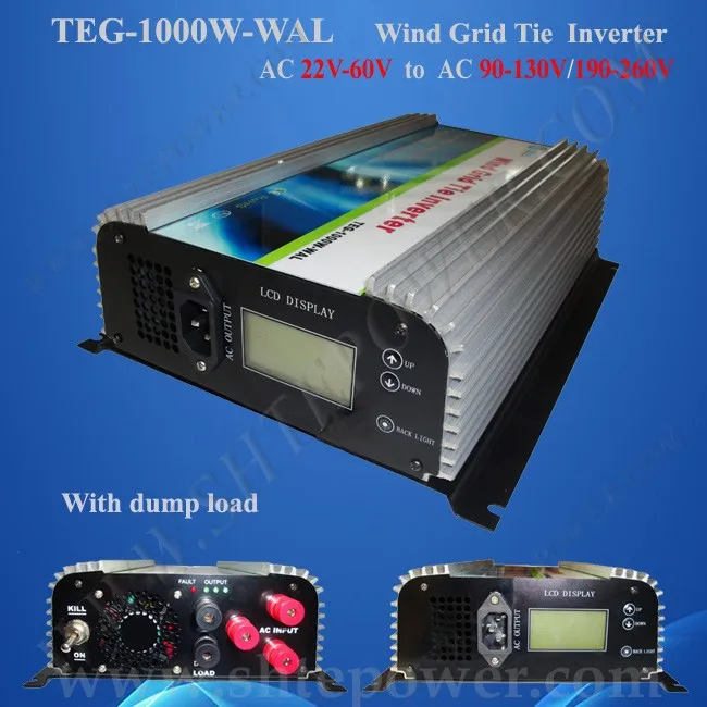 

1KW/1000w Grid Tie Wind Inverter with LCD Display & Dump Load Controller for 3 Phase 24v 36v 48v AC wind turbine