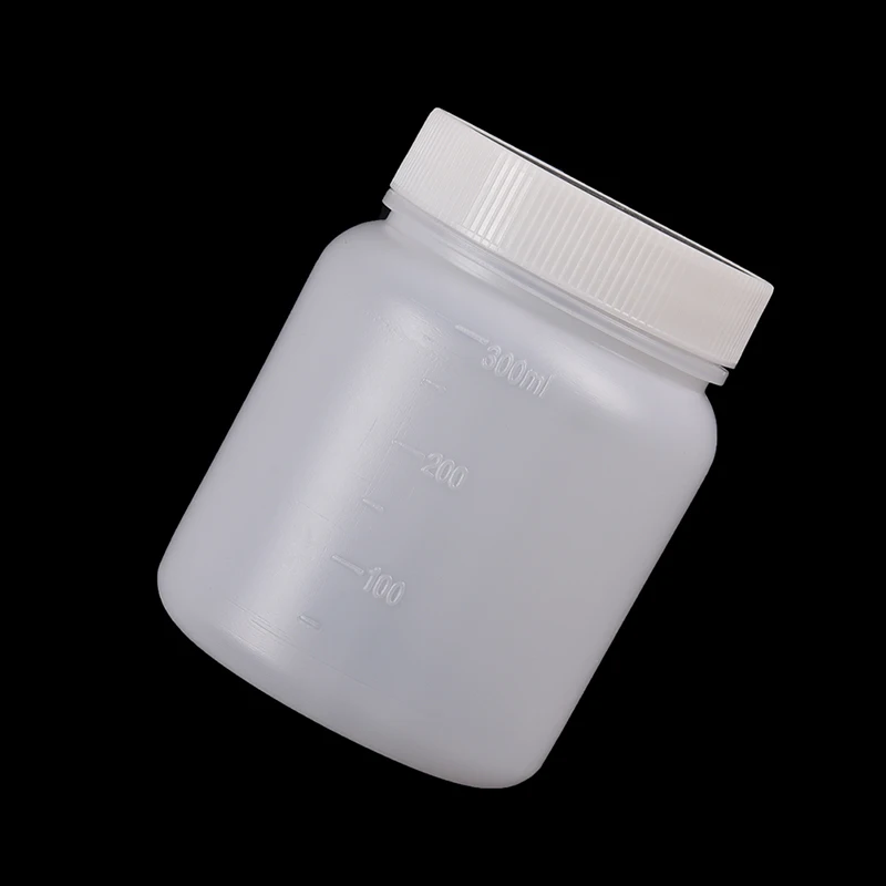 

300mL White Plastic Wide mouth Bottle Laboratory Chemical Storage Case