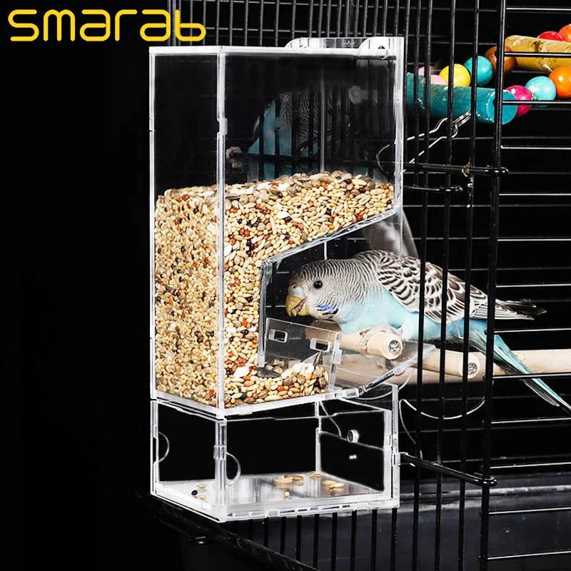 

Bird Feeder Automatic Feeding Bird Food Containers Starling Tiger Peony Cockatiels Bird Pigeon Supplies Plastic Adhere To Fly