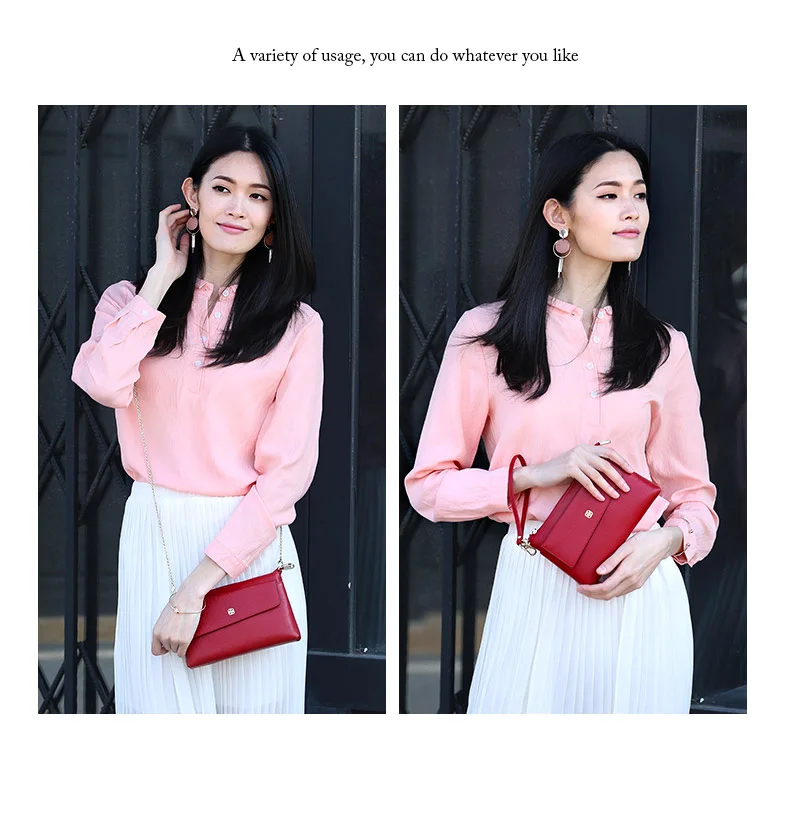 100%Genuine Leather Tote Women Shoulder Bag Envelope Top-Handle Lady Evening Bag Crossbody Package Wristlets Leisure Purs Clutch   H40102920 (5)