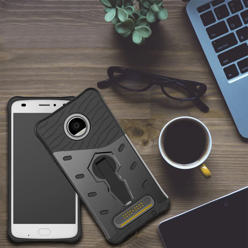 

Durable Armor Case For Motorola Moto Z2 Play Rotate Kickstand Silicone PC Hard Shockproof Cover For Motorola Moto Z2 Play 5.5" @
