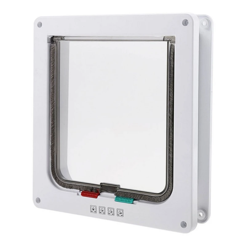 4Way-Pet-Cat-Puppy-Dog-Supplies-Lock-Frame-Safe-Security-Flap-Door-Gate-White-Size-S_9_800x800
