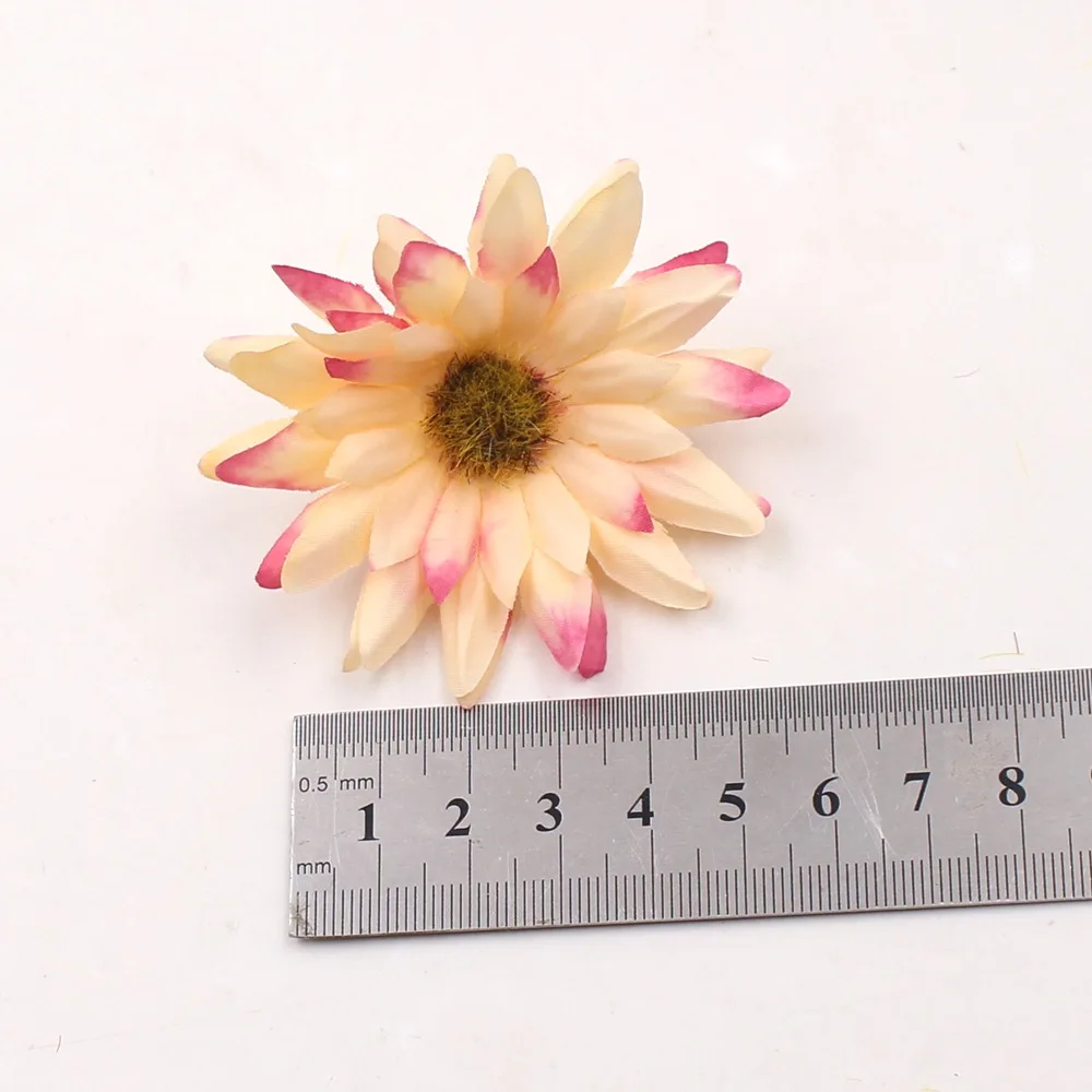 10pcs 6cm Gerbera Artificial Flowers For Wedding Home Decoration Wreath Cloth Apparel Sewing Needlework Art DIY Mariage Craft 10pcs 6cm Gerbera Artificial Flowers For Wedding Home Decoration Wreath Cloth Apparel Sewing Needlework Art DIY Mariage Craft