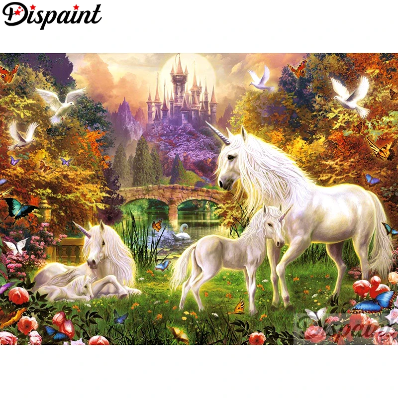 

Dispaint Full Square/Round Drill 5D DIY Diamond Painting "Cartoon unicorn" Embroidery Cross Stitch 3D Home Decor A10762