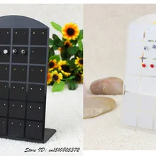 Горячая распродажа 10 шт. x Jewelry Дисплей карты серьги шпильки держатель 48 отверстий 24 пар серьги Показаны Стенд мольберт акриловые l стойки