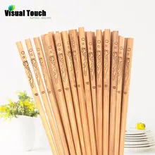 Визуальное касание 5 пар бамбуковые палочки для еды японские палочки для еды детские палочки для суши китайский подарок многоразовые