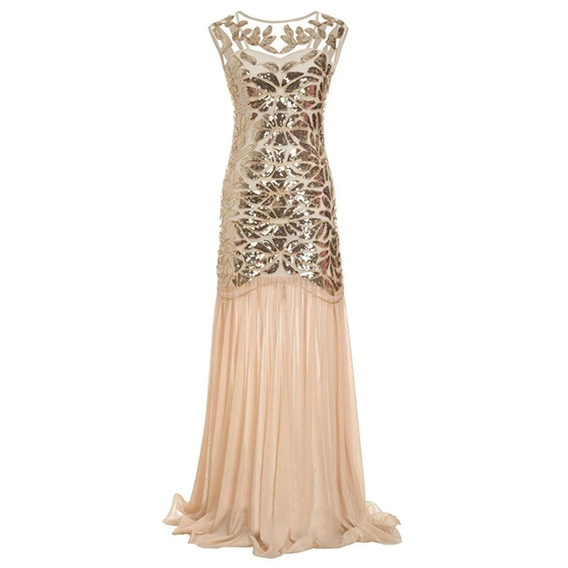 

Summer Sexy Formal Party Prom Lace Pespective Dress Women Elegant Slim Fit Bridesmaid Sleeveless Sequined Patchwork Long Dresses
