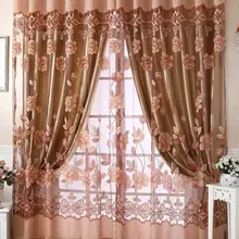 Цветочные занавеска с крючками или штамповки Затемняющая ткань жаккардовые брендовые cortinas полный размер шторы, изготовленные на заказ шторы