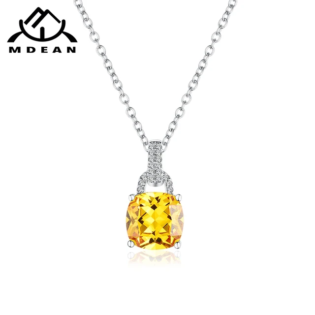 MDEAN Vintage Wedding Necklace for Women Wedding White Gold Color square AAA Zir MDEAN Vintage Wedding Necklace for Women Wedding White Gold Color square AAA Zir