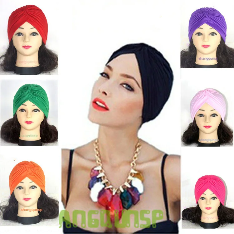 Модные женские шапочки Skullies эластичная повязка на голову с тюрбаном шапка для