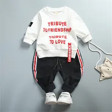 Kids font b Baby b font Girl Boys Causal Clothing Set Letter Long Sleeve Autumn Spring