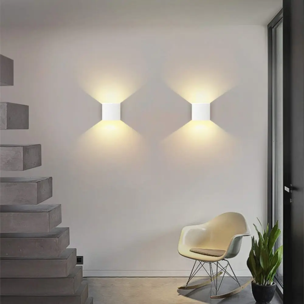

Indoor Wall Lamp Cube Aluminium Home Lighting Decoration Modern Wall Sconce 6W 85-265V bedside living room bedroom wall light