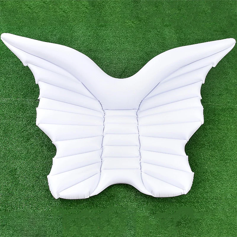  Giant PVC Angel Wings Floating Row Gold White Lie-On Inflatable Water Mattress Inflatable Swimming 