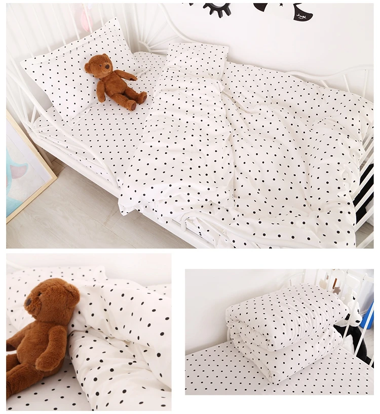 (2pcs a set) customize baby bedding set baby quilt cover and pillowcase kids cotton duvet cover black and white style (3)