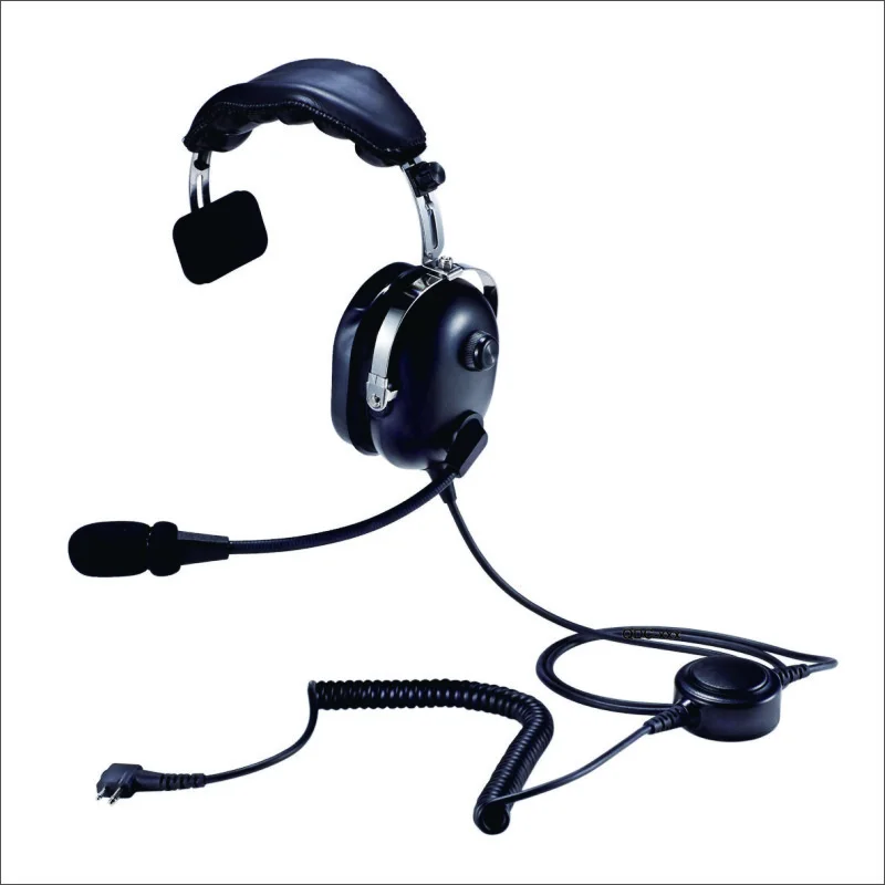 Two way radio single earmuff noise cancelling headset with big round PTT/Microphonein Earphones