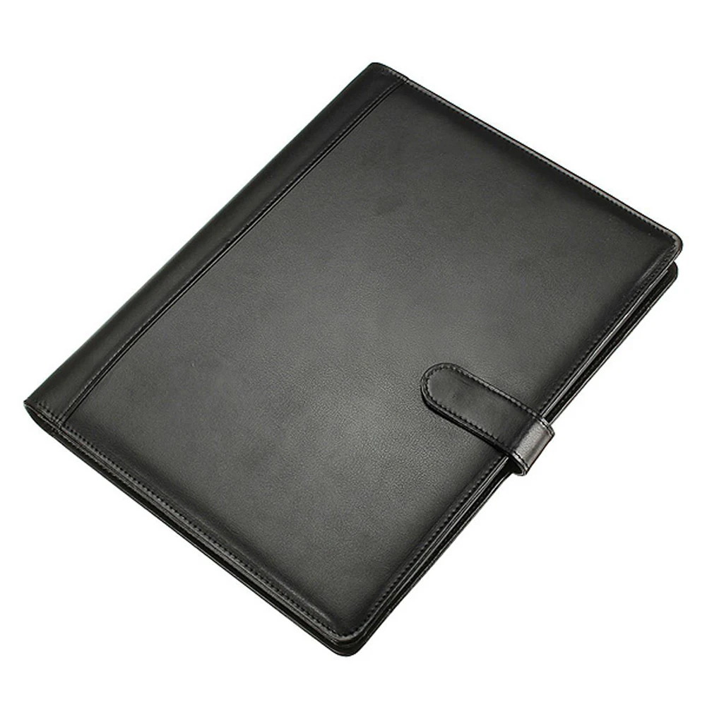 

HOT-Leather Folder A4 briefcase Conference Folder Black