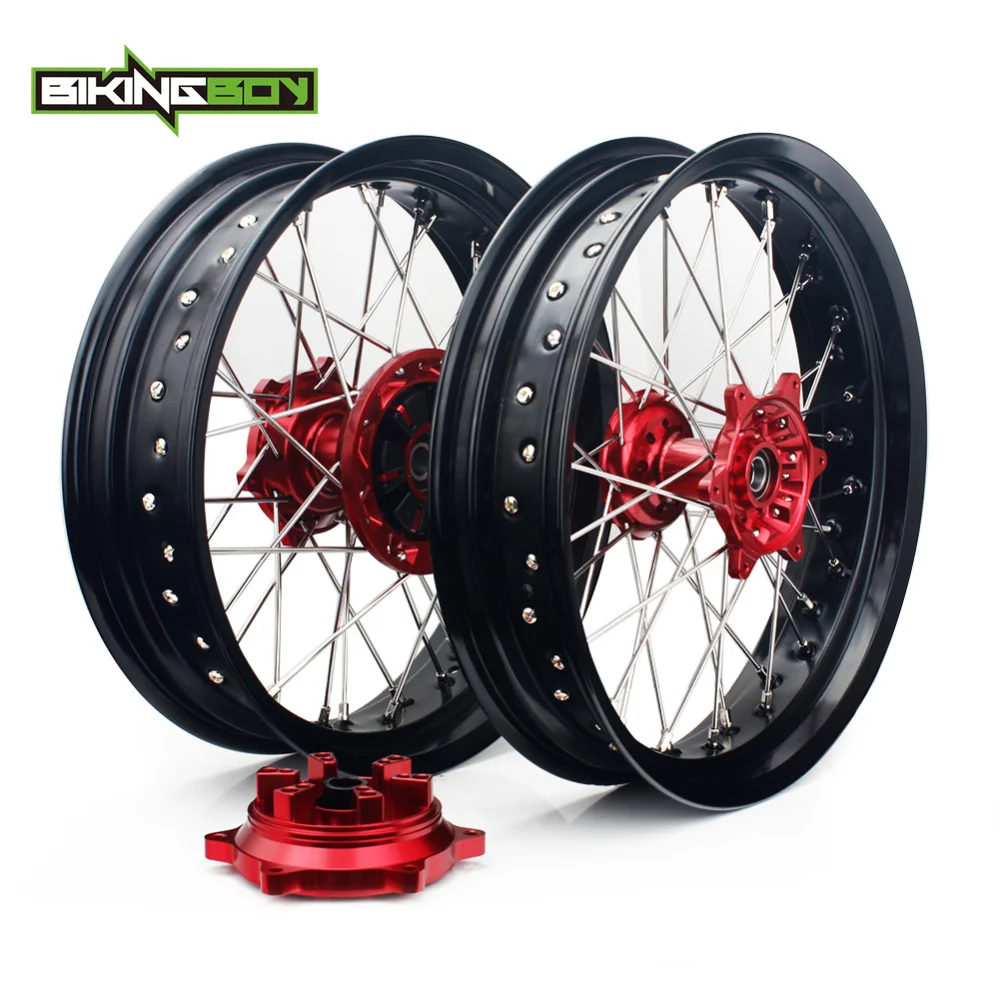 BIKINGBOY 1" Supermoto для Suzuki DRZ 400 SM 2005- DRZ 400 00-04 DRZ400S 00-17 DRZ400E 00-07 Передние Задние Колеса Диски ступицы