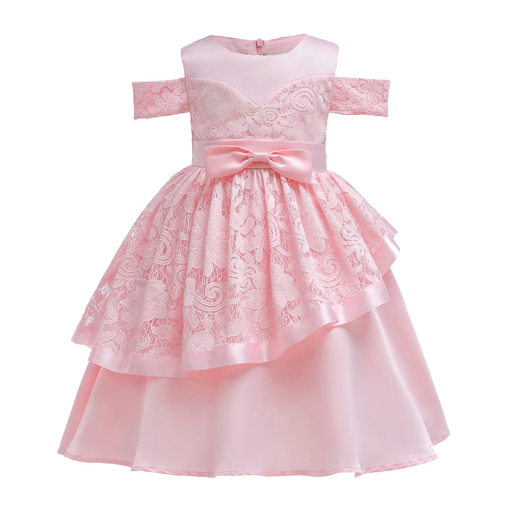 

Floral Baby Girl Princess Bridesmaid Pageant Gown Birthday Party Wedding Dress Wedding birthday Dress Free delivery#40