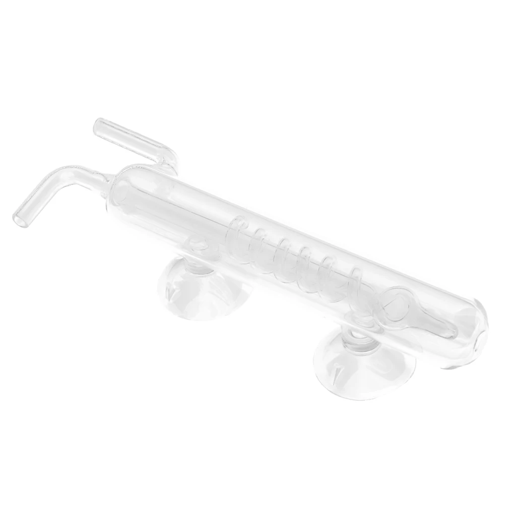 1 Piece Aquarium Tank Spiral Glass CO2 Diffuser/ Bubble Counter with 2 suction cup, Carbon Dioxide Atomizer
