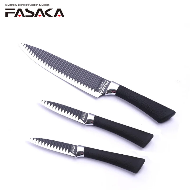 FASAKA нержавеющая сталь 3 шт. кухонные ножи кухня комплект с 8 ''дюймовый шеф