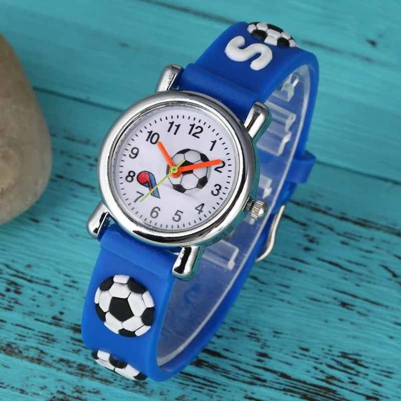 

Kids Watch Fashion Cartoon Football Whistle Dial Children Girls Boys Students Quartz Wristwatches Unique Silicone Soccer Clock