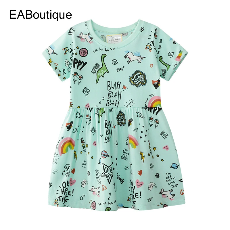 

EABoutique cotton baby girl dress cute cartoon pattern O-Neck Sleeveless kids dresses for girls for 2-7 year Q0322