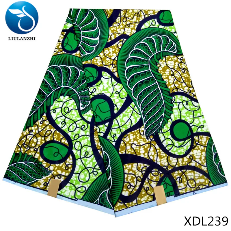 LIULANZHI Анкара воск ткани новейший дизайн patern Зеленый Воск принты ткань для платья полиэстер ткани XDL234-XDL249