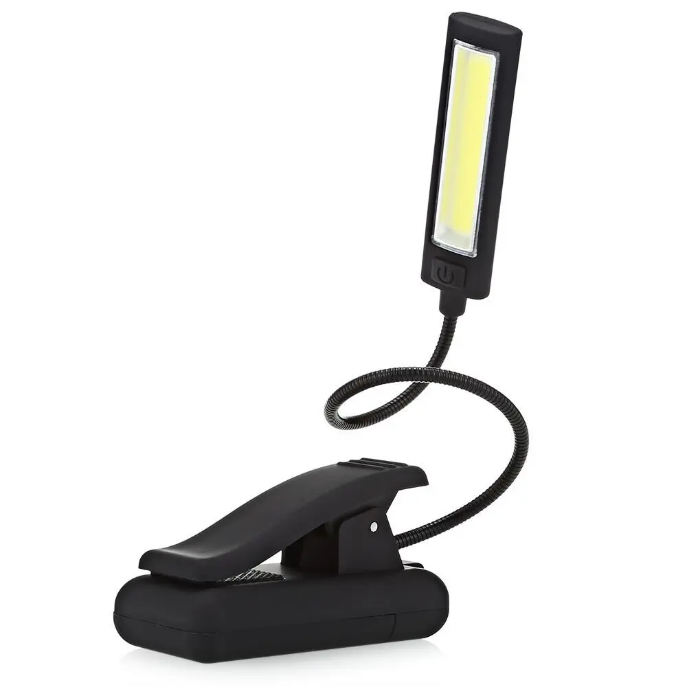 LED COB Book Light Adjustable Clip on Reading Light Music ...