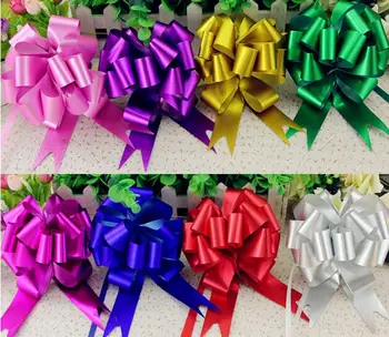 

50 x Beautiful Luster solid Color 30mm Pull Bow ribbon for Gift Packing Wedding Car Room Decoration