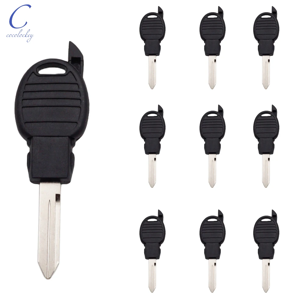 Cocolockey High Quality Car Transponder Chip Key Shell for Chrysler Dodge Jeep Chip Keys Uncut Blade Y170 NO LOGO 10pcs/lots