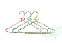 5pcs/lot 40cm High-grade pearl clothing hangers women plastic hanger clothes rack wedding dress hangers