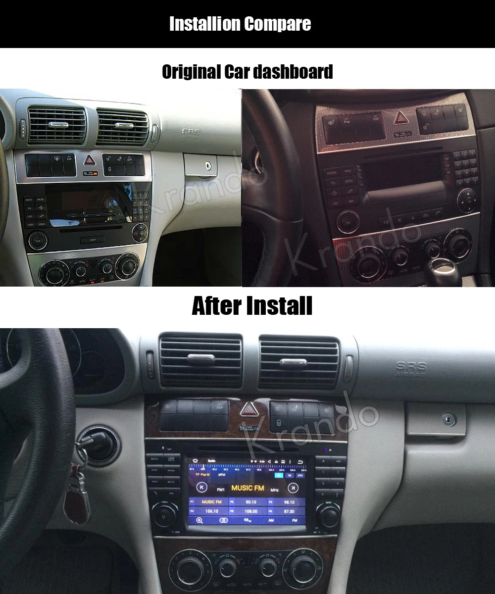 Krando benz w203 Android car radio gps dvd player navigation multimedia system