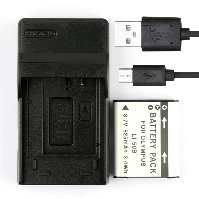 

LANFULANG LI-50B LI50B Battery (1 Pack) and Micro USB Charger for Olympus Tough TG-820 TG-830 TG-835 TG-850 TG-870