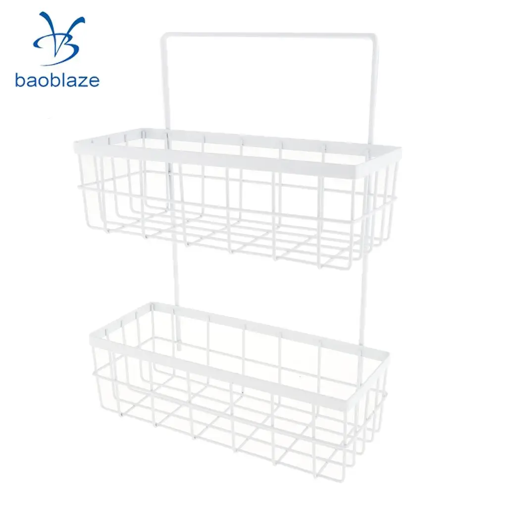 2-Tier Ktichen Bathroom Shower Caddy Wall Corner Rack Shelf Shampoo Bottle Storage Holder