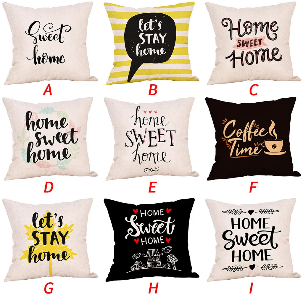 Cushion Cover Eco Friendly Sweet Home Cotton Linen Square Throw Cotton Linen Square Throw