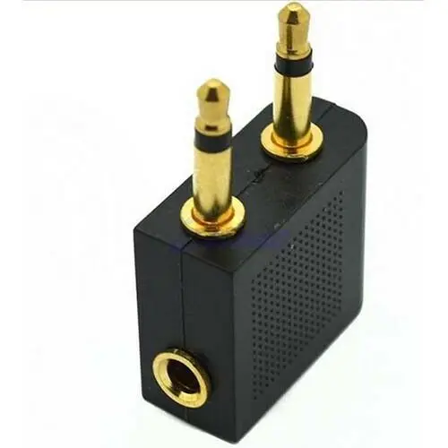 10pcs Airplane Airline Headphone Adapter Audio Jack 2Plug Air Plane