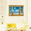 Window 3D Print Beach View Sea Landscape Wall Stickers Art Mural Decal Wallpaper Living Room Decor ► Photo 3/6