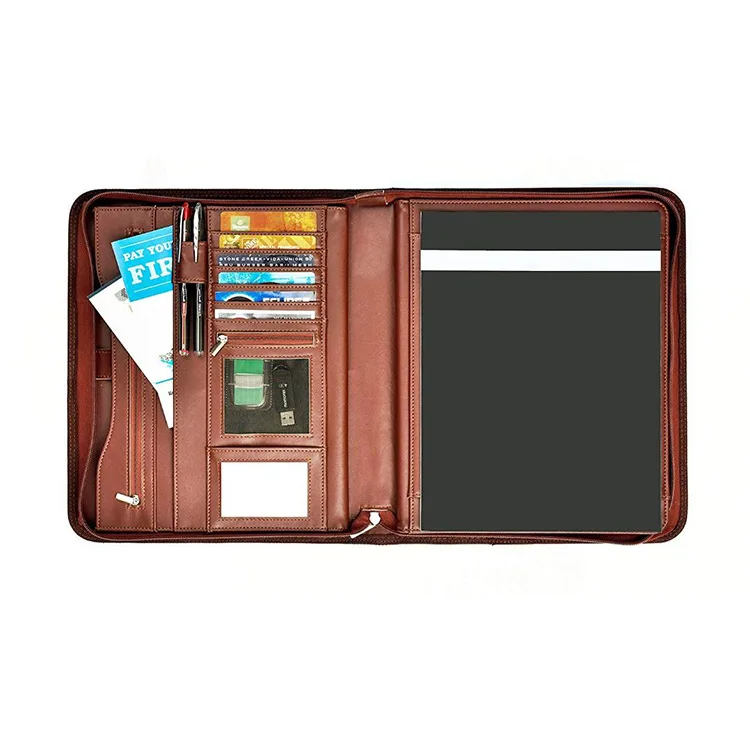 

Executive business combination leather folder Multifunction iPad protection cowhide manager folder leather portfolio