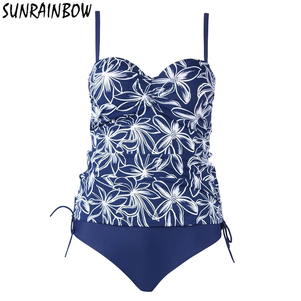 

SUNRAINBOW 2019 New Plus Size Swimwear Push Up Bikinis Women Swimsuit Two Piece Bathing Suits Bikini Set Patchwork Button 3XL