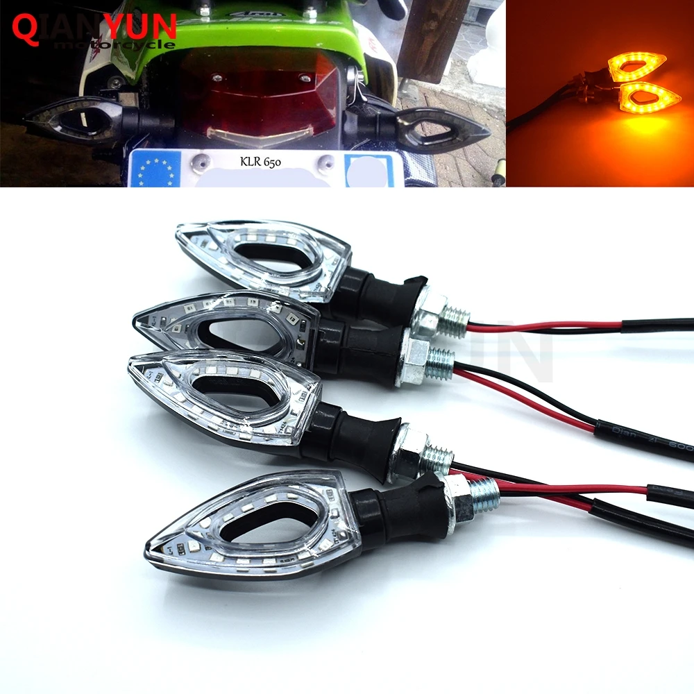 

Universal Motorcycle LED Turn Signal Lights Flashing 12 LED Amber Flash For Kawasaki ZZR600 ZX6R ZX636R ZX6RR ZX9R ZX10R ZX12R