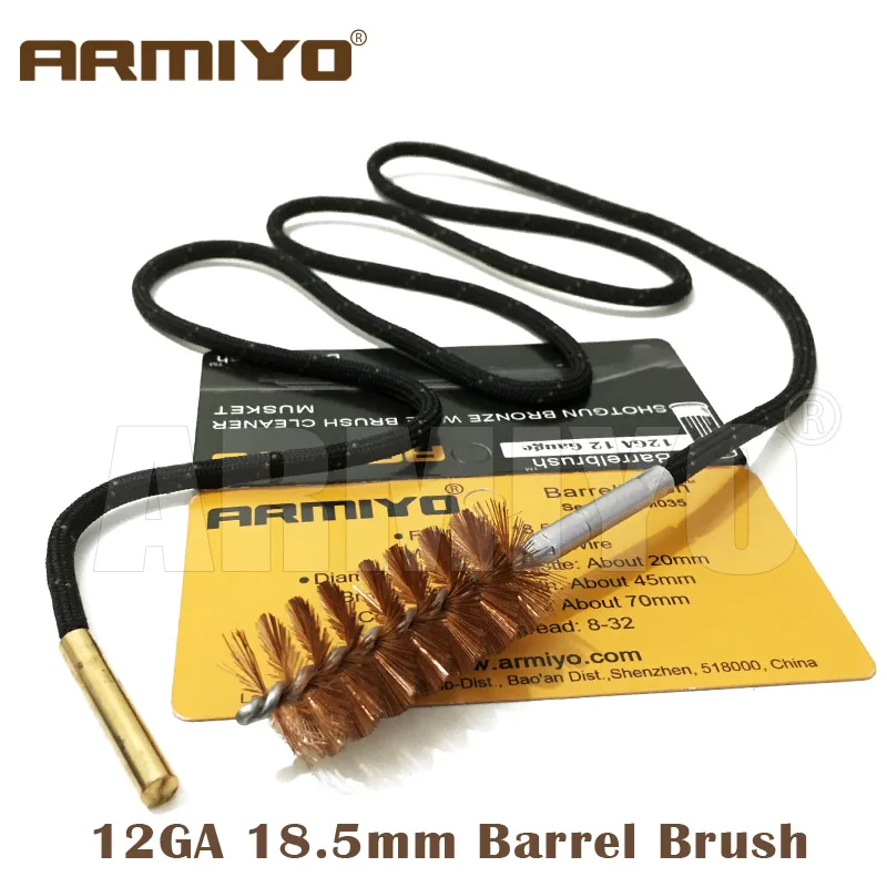Armiyo التكتيكية البنادق تتحمل فرشاة 12GA 12 مقياس 18.5 ملليمتر واحد-قطعة بندقية برميل تنظيف كيت حبال الصيد الرماية اكسسوارات