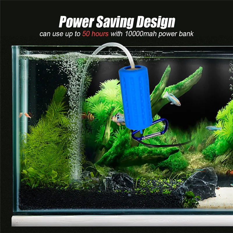 Aquarium Mini USB Oxygen Air Pump With Accessories Stone Check Valve Tube3